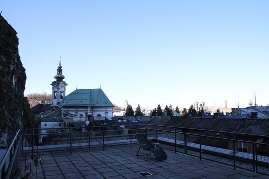 Ausblick Dachterreasse Glockengasse auf Salzburg