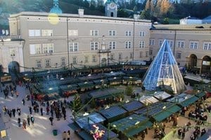 Der Salzburger Weihnachtsmarkt von oben